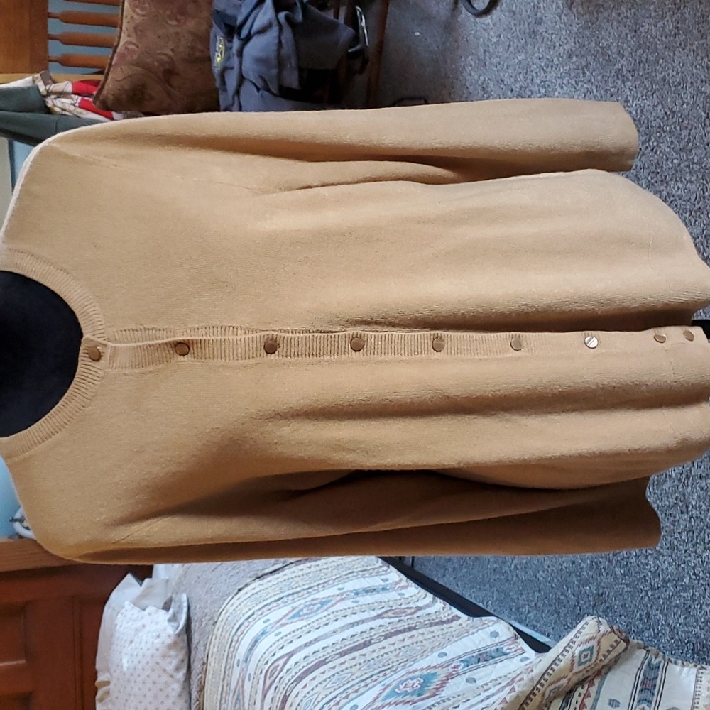 Croft & Barrow Tan Button-Up Cardigan